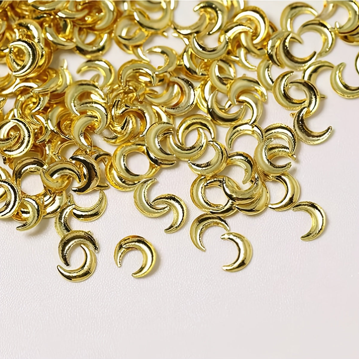 12 Grids 1000pcs Moon Star Nails Golden Metallic Nail Sequins Charms 3D Nail Art Tips Decoration Press On Manicure Supply DIY Nail Gems Nail Supplies